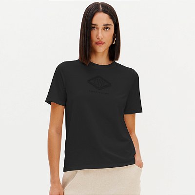 Camiseta Easy Lança Perfume Bordada Ve26 Preto Feminino