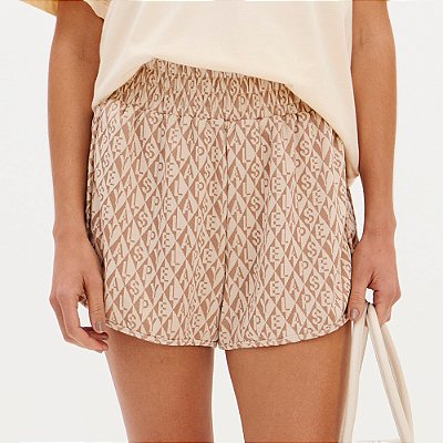 Short Easy Lança Perfume Boxe Jacquard Ve26 Dourado Feminino