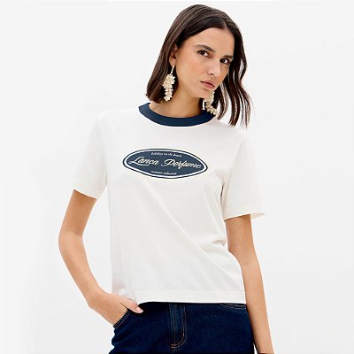 Camiseta Lança Perfume Name Ve26b Off White Feminino