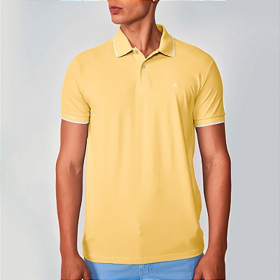 Camisa Polo Colcci One Logo Ve26 Amarelo Masculino