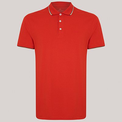Camisa Polo John John Regular 2 Line Ve26 Vermelho Masculino