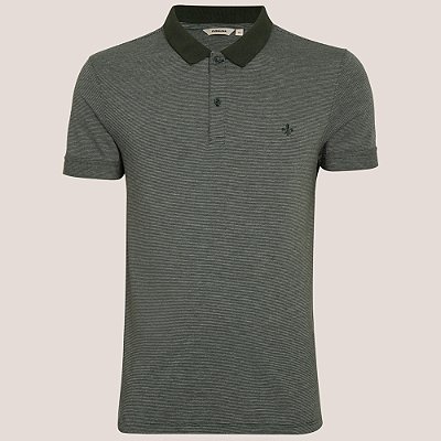 Camisa Polo Dudalina Microlistra Jersey Pr26 Verde Masculino