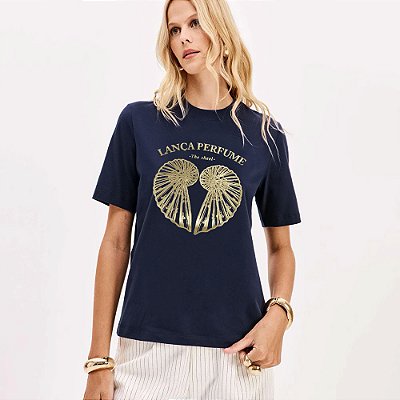 Camiseta Lança Perfume Short Sleeve Ve26 Marinho Feminino