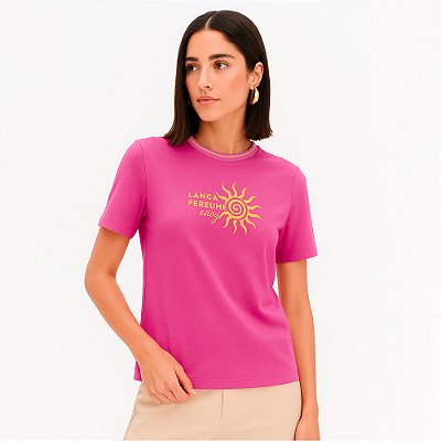 Camiseta Easy Lança Perfume Manga Curta Ve26 Rosa Feminino