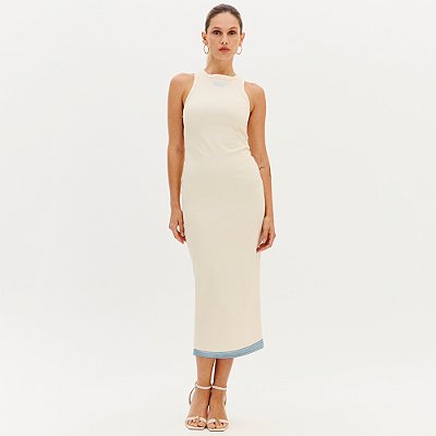Vestido Super Mid Easy Lança Perfume Ve26 Off White Feminino