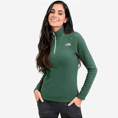Moletom The North Face Fleece Glacier Zip Verde Feminino