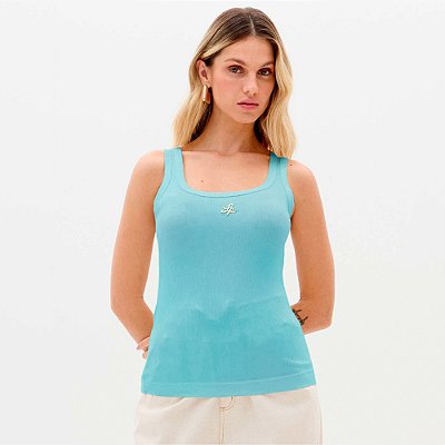 Regata Lança Perfume Canelada Lata Ve26 Azul Feminino