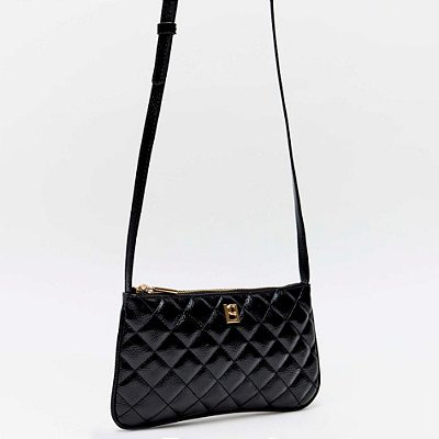 Bolsa Crossbody Lança Perfume Enfeite Ve26 Preto Feminino