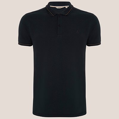 Camisa Polo Dudalina Jacquard Chevron Ve26 Marinho Masculino