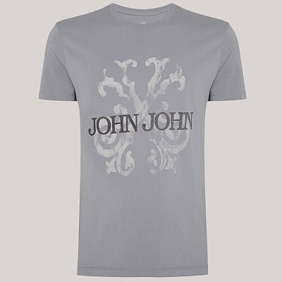Camiseta Slim John John Coast Ve26 Cinza Masculino