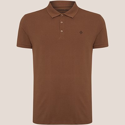 Camisa Polo Dudalina Essentials Ve26 Marrom Masculino