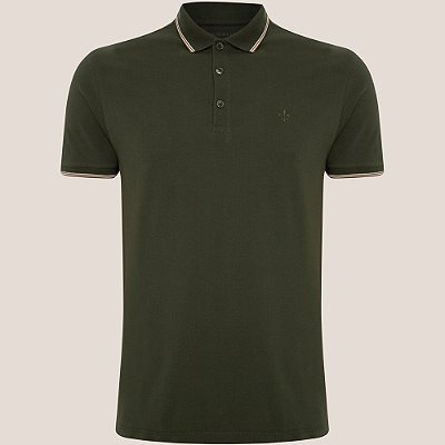 Camisa Polo Dudalina Frisos Degradê Ve26 Verde Masculino