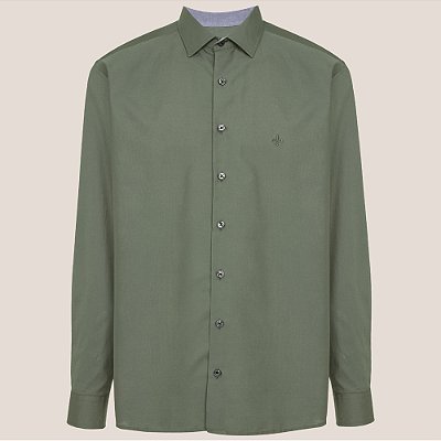 Camisa Dudalina Comfort Trico Lisa Ve26 Verde Masculino