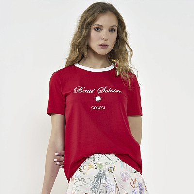 Camiseta Colcci Solaire Av26 Vermelho Feminino