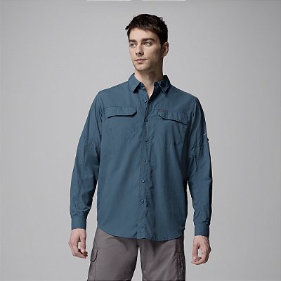 Camisa Columbia Silver Ridge 2 Azul Masculino