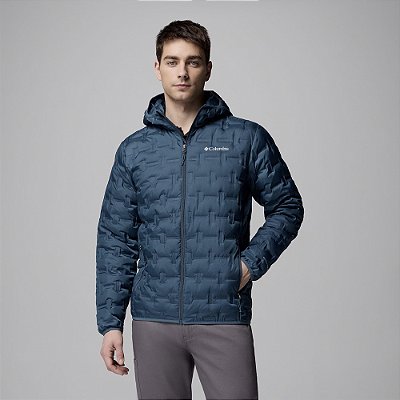 Jaqueta Columbia Down Delta Ridge II Hood Marinho Masculino