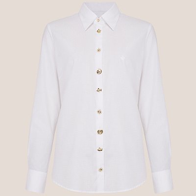 Camisa Dudalina Regular Maquinetada Ve26 Off White Feminino