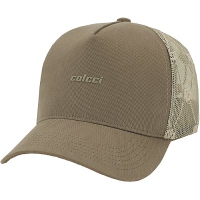 Boné Colcci Trucker Bordado Tela Iconic Av26 Bege Masculino