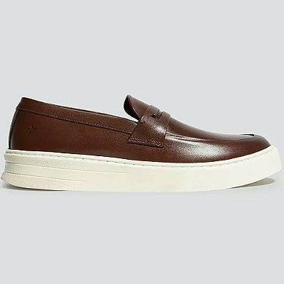 Tênis Dudalina Couro Loafer Marrom Masculino