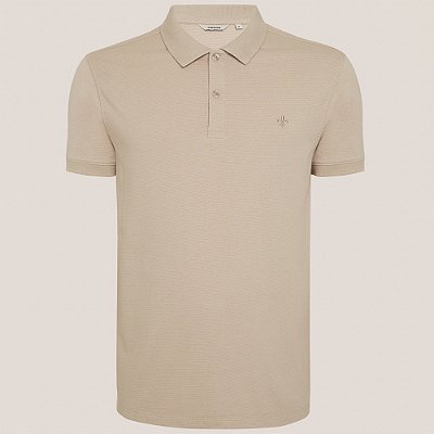 Camisa Polo Dudalina Malha Maquinetada Ve26 Bege Masculino
