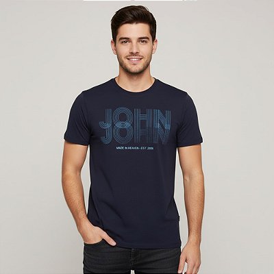 Camiseta John John Aqua Lines Ve26 Azul Masculino