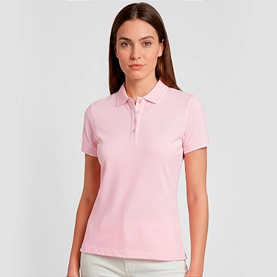 Camisa Polo Dudalina Isis Pr26 Rosa Claro Feminino