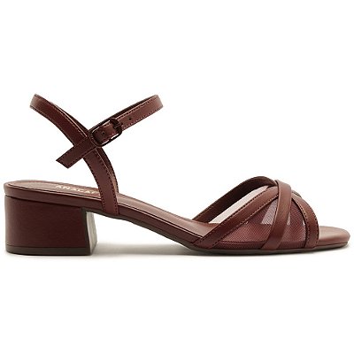 Sandália Anacapri Salto Bloco Bordô Feminino