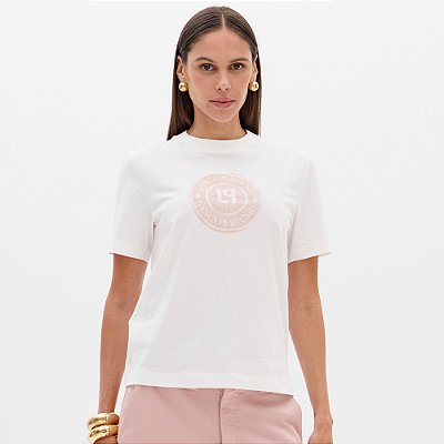 Camiseta Lança Perfume Regular Sleev Ou26 Off White Feminino