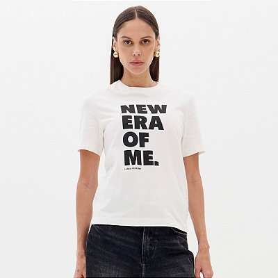 Camiseta Lança Perfume Regular Name Ou26 Off White Feminino