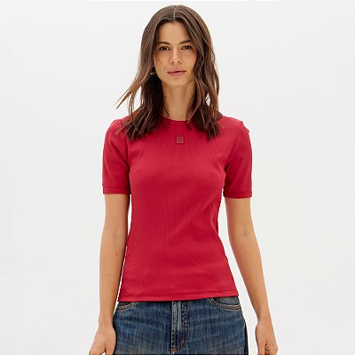 Blusa Easy Lança Perfume Canelada Ou26 Vermelho Feminino