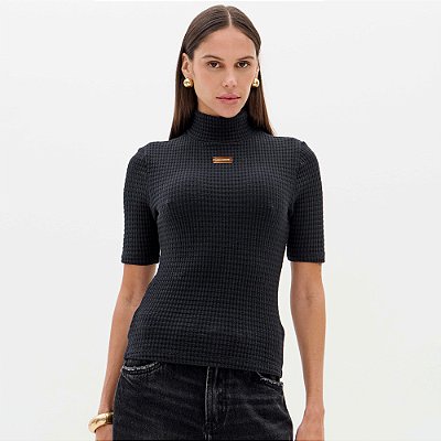Blusa Lança Perfume Gola Alta Ou26 Preto Feminino