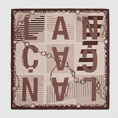 Lenço Lança Perfume Acetinado Estampado Ou26 Marrom Feminino