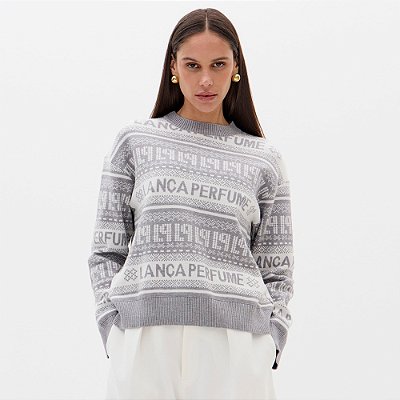 Blusa Lança Perfume Tricot Signature Ou26 Cinza Feminino