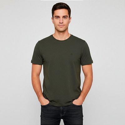 Camiseta Dudalina Basic Essentials Ou26 Verde Masculino
