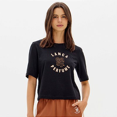 Camiseta Easy Lança Perfume Baby Look Ou26 Preto Feminino