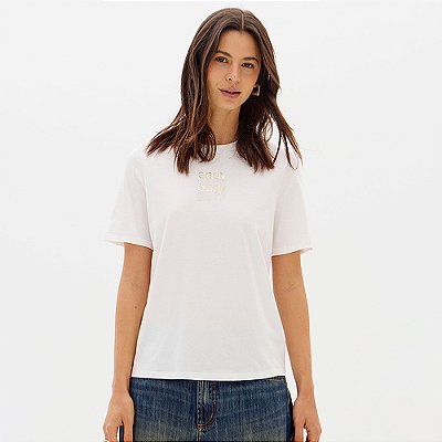 Camiseta Easy Lança Perfume Model Ou26 Off White Feminino