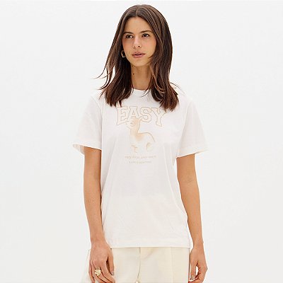 Camiseta Easy Lança Perfume Brand Ou26 Off White Feminino