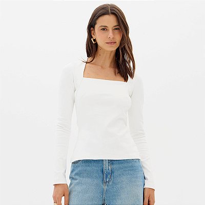 Blusa Easy Lança Perfume Manga Longa Ou26 Off White Feminino
