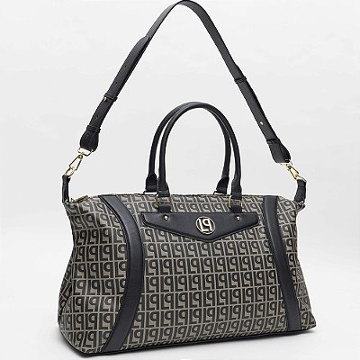 Mala Lança Perfume Monograma Enfeite Ou26 Preto Feminino