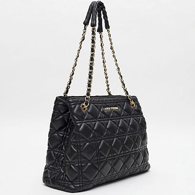 Bolsa Shopping Lança Perfume Corrente Ou26 Preto Feminino