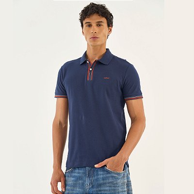 Camisa Polo Colcci Botton Ou26 Azul Masculino