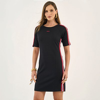 Vestido Curto Colcci Faixas Ou26 Preto Feminino