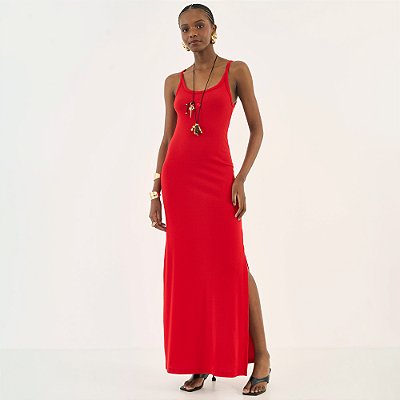 Vestido Super Mid Colcci Alça Ou26 Vermelho Feminino