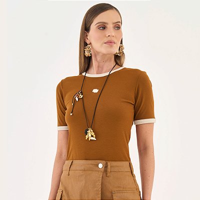 Blusa Colcci Iconic Line Ou26 Marrom Feminino