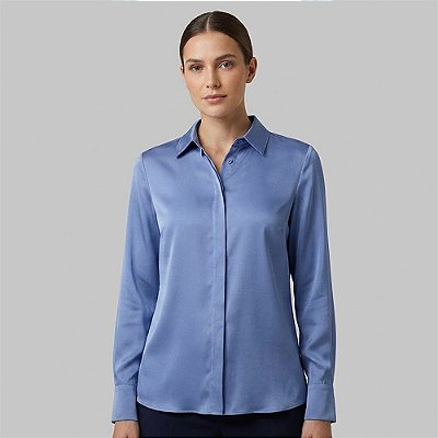 Camisa Dudalina Aline In26 Azul Feminino