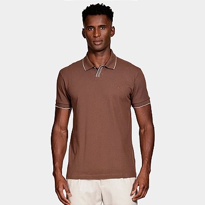 Camisa Polo Aramis Piquet Retilinea In26 Marrom Masculino
