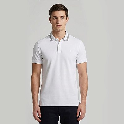 Camisa Polo Dudalina Gola Jacquard In26 Off White Masculino
