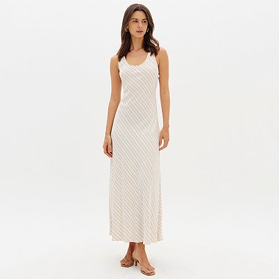 Vestido Super Mid Easy Lança Perfume Ou26 Off White Feminino