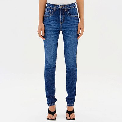 Calça Jeans Easy Lança Perfume Skinny Mid Ou26 Azul Feminino