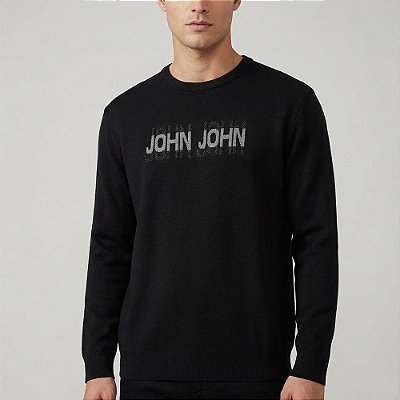 Suéter Tricot John John Shadow Ou26 Preto Masculino